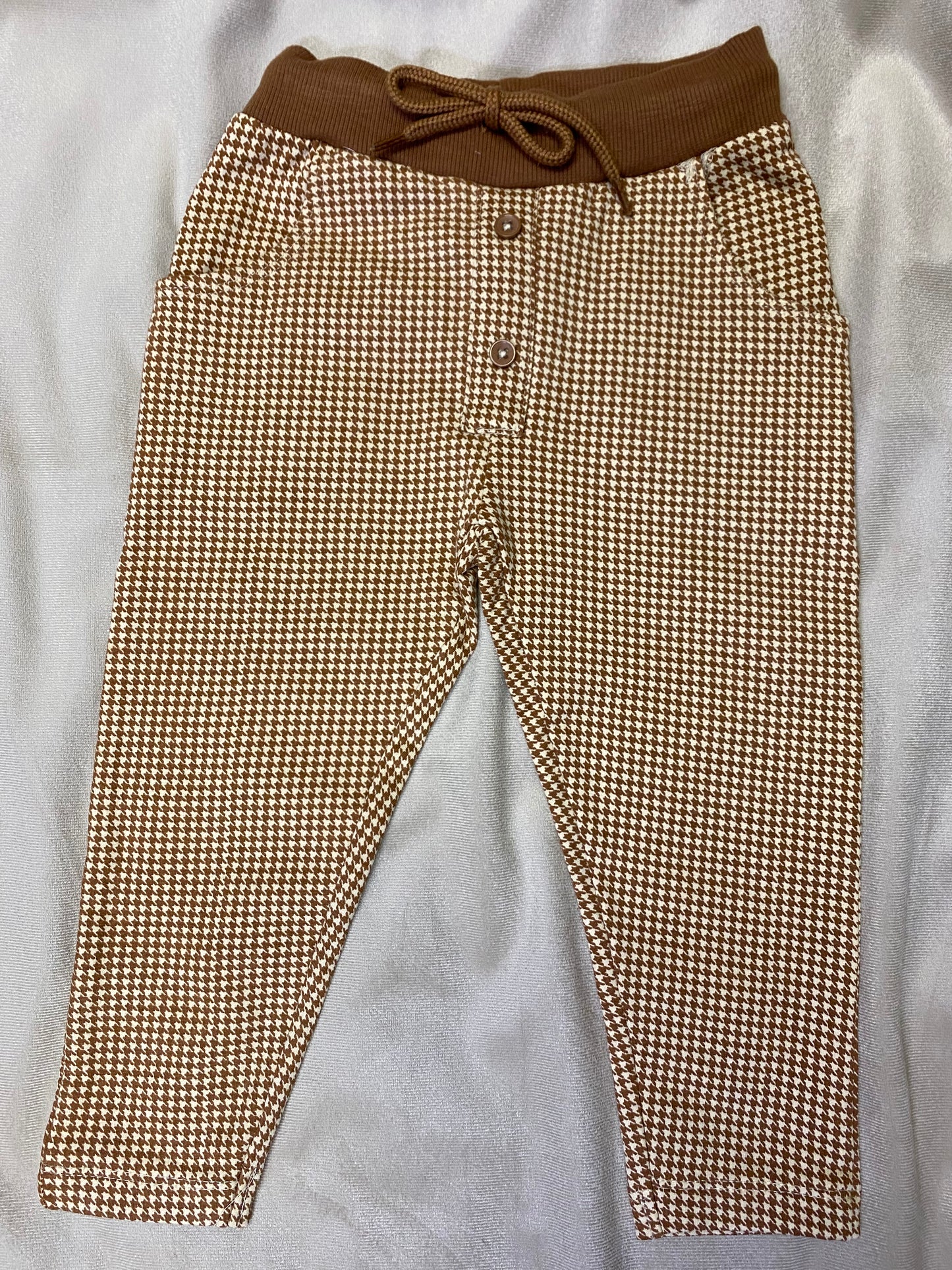 Caramel Houndstooth Fleece Jogger