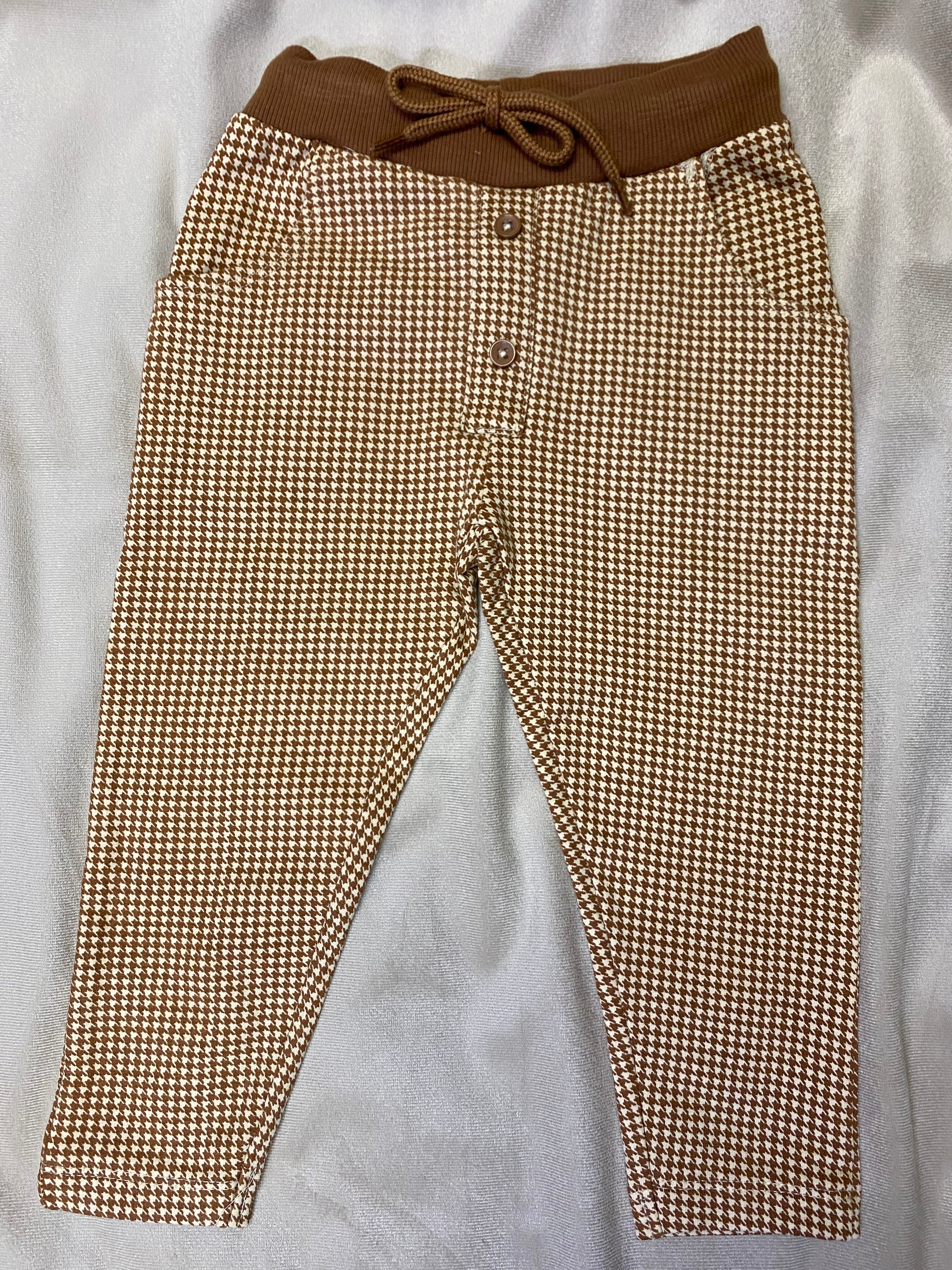 Caramel Houndstooth Fleece Jogger