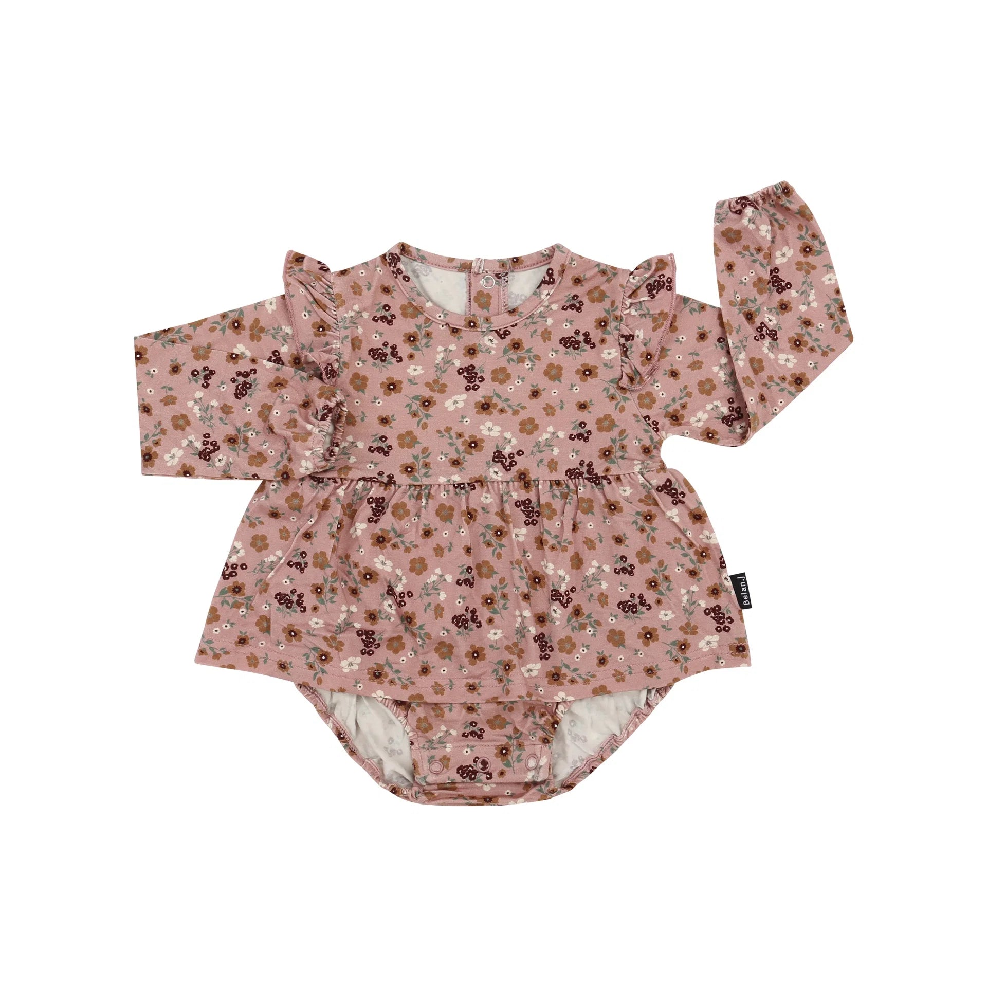 L/S Skirted Onesie - Velvet Garden