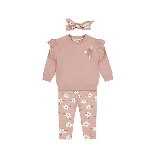 Mauve Floral 3-Piece Set