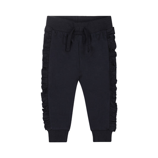 Navy Ruffle Jogger