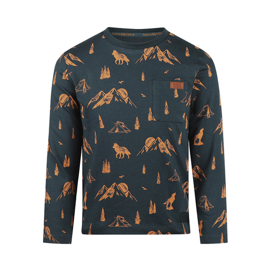 Deep Teal Wilderness Long-Sleeve