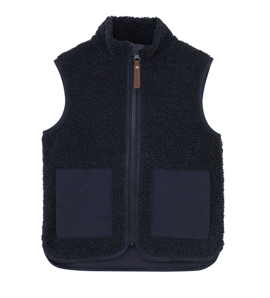 Navy Teddy Pocket Vest