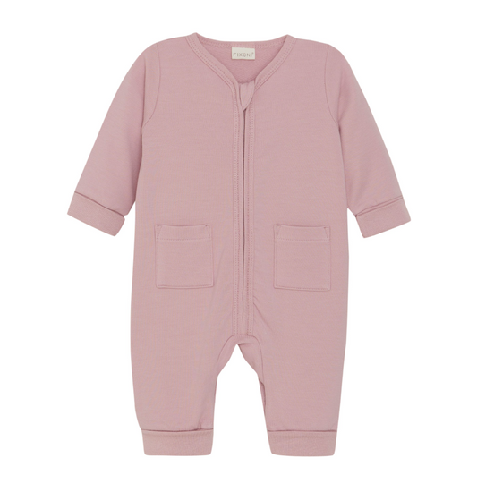 Sweatshirt Romper - Pale Mauve 12M-24M