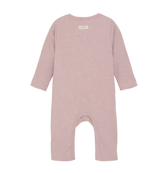 Pale Mauve Ribbed Romper - 6-18M