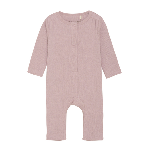 Pale Mauve Ribbed Romper - 6-18M