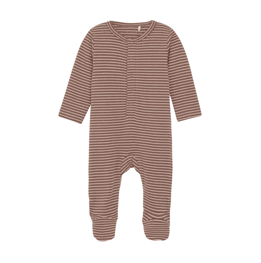 Taupe Striped Romper - Baby