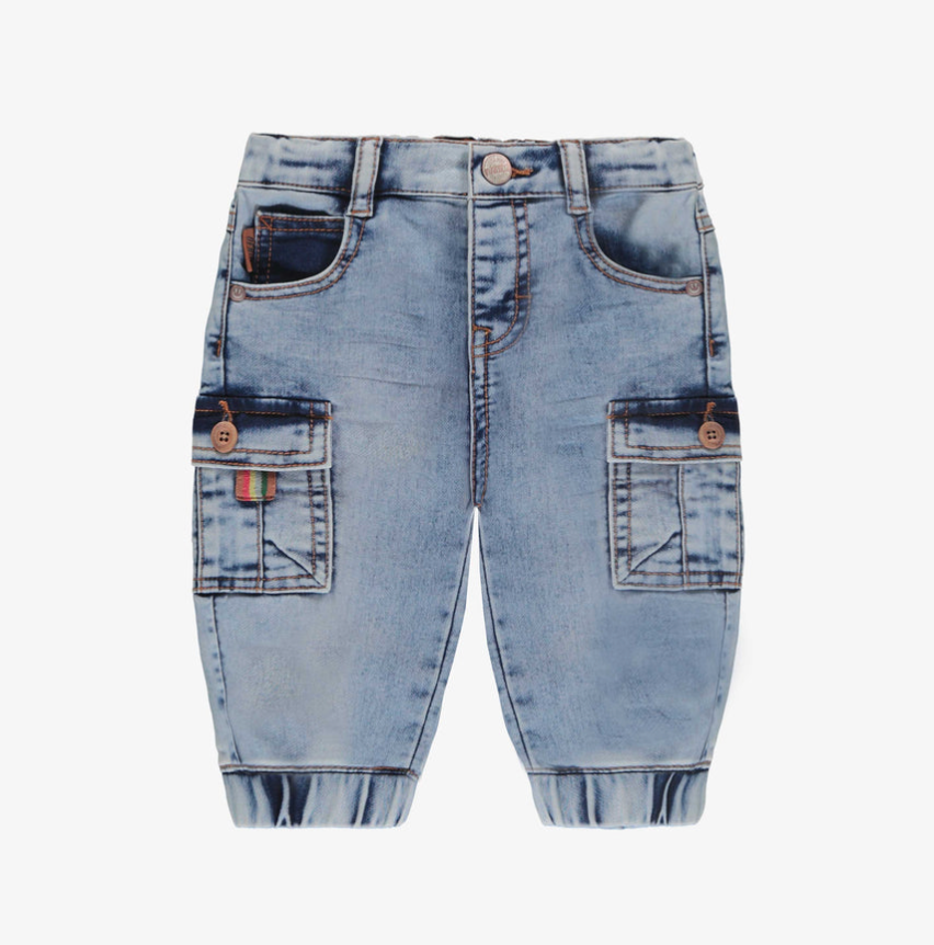 Pale Blue Cargo Jogger - 12M-3Y