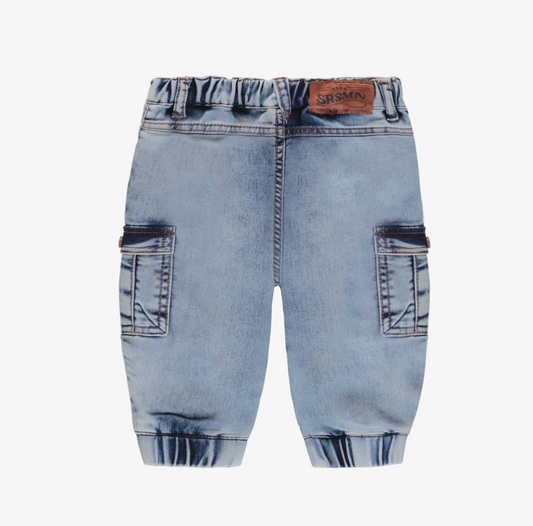 Pale Blue Cargo Jogger - 12M-3Y