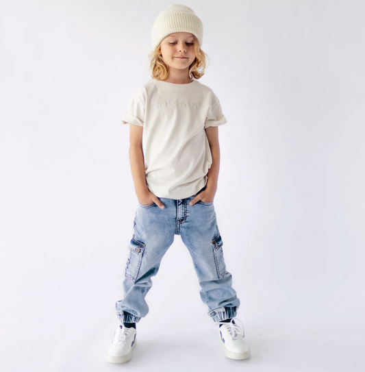 Pale Blue Cargo Jogger - Child