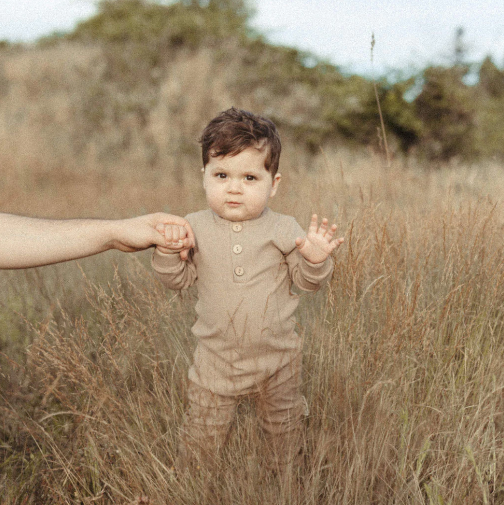 Fawn Button Romper