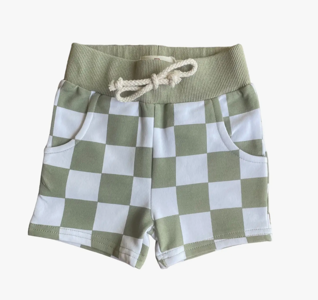 Sage Green Checkered Short