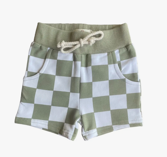 Sage Green Checkered Short