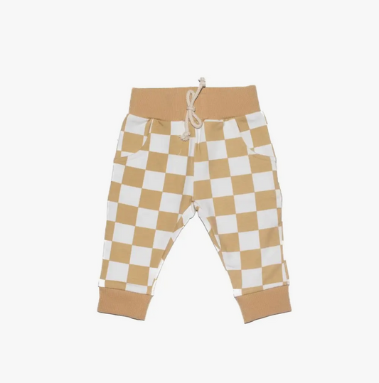 Mustard Checkered Joggers