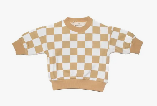 Mustard Checkered Crewneck