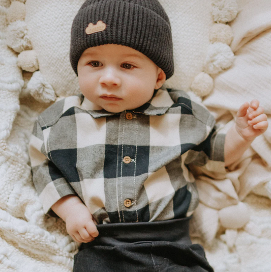 Navy Plaid Bodysuit