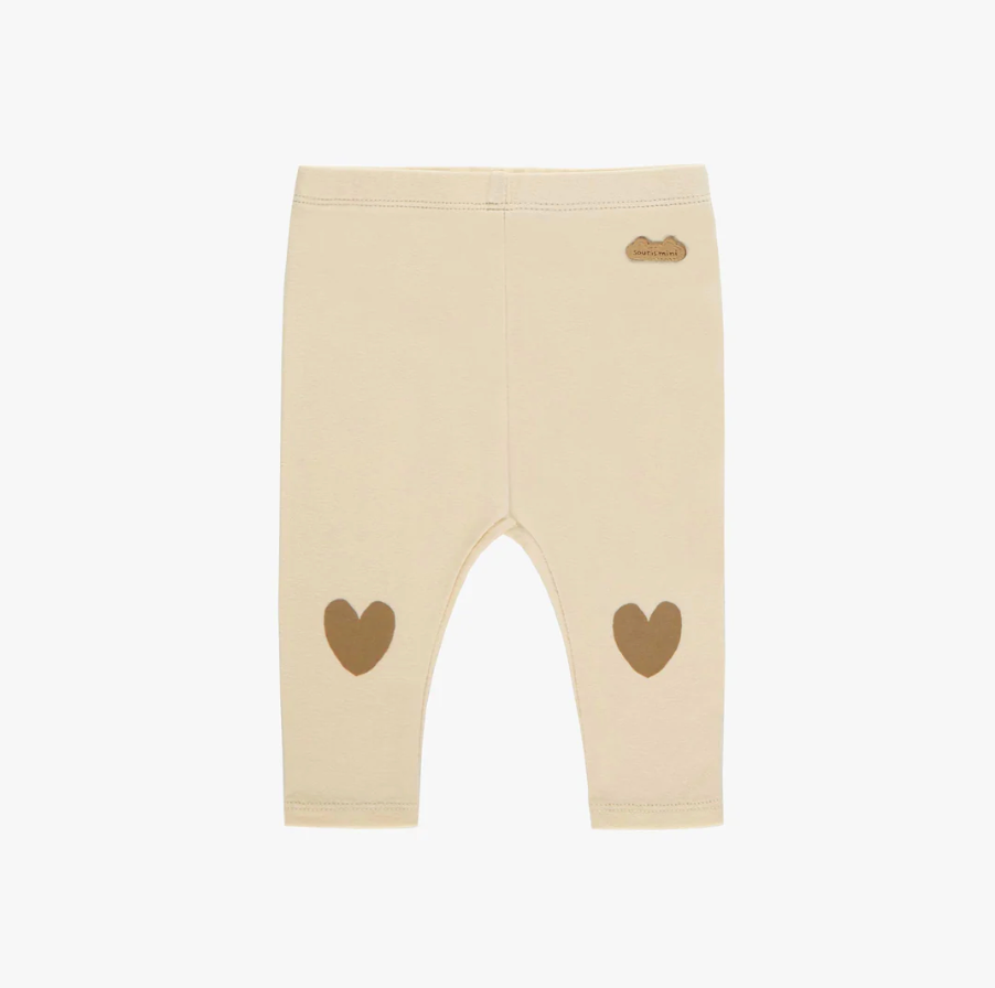 Cream Heart Leggings