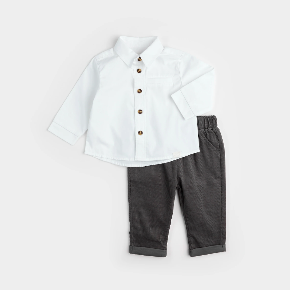 Poplin Button-Up 2-Piece Set