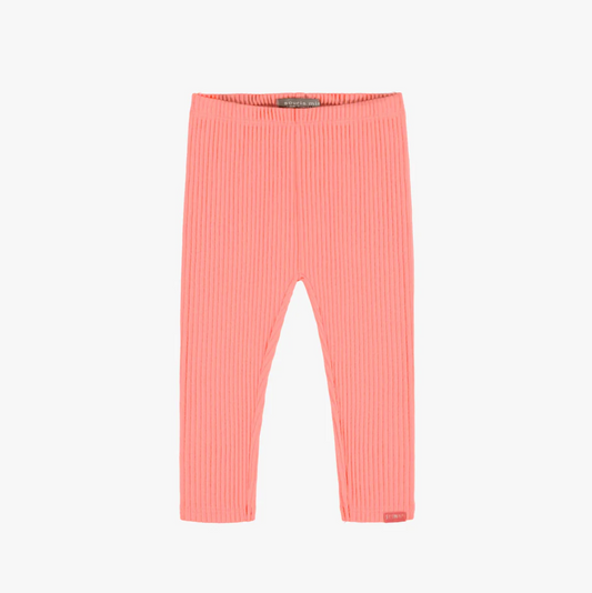 Coral Ribbed Leggings