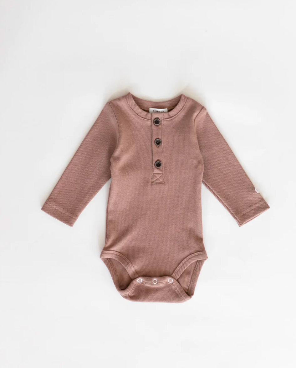 Clay Ribbed Onesie