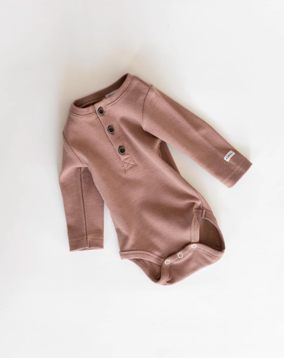 Clay Ribbed Onesie