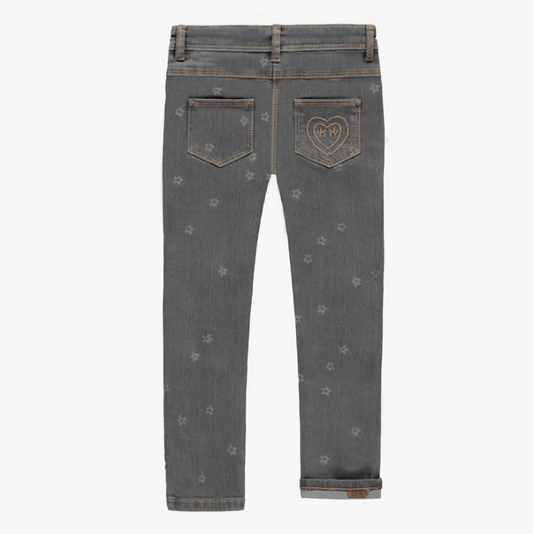 Floral Grey Wash Denim