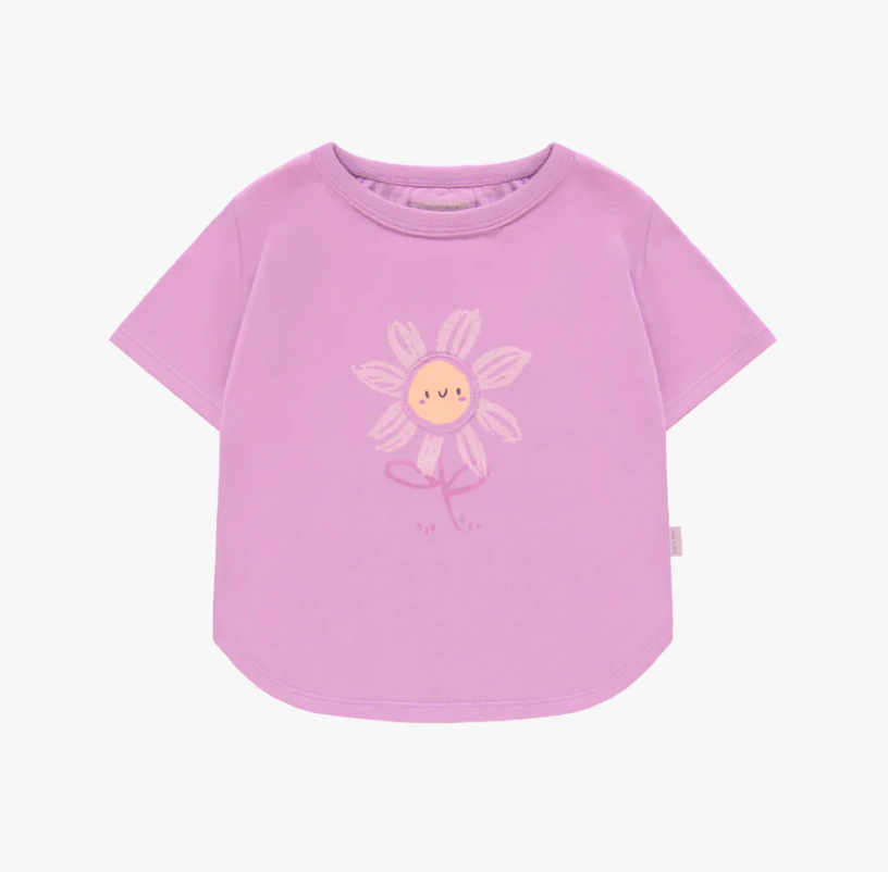 Purple Floral Smiley Tee