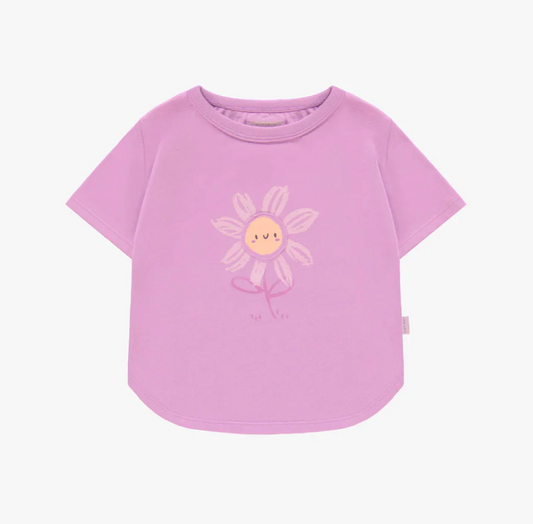 Purple Floral Smiley Tee