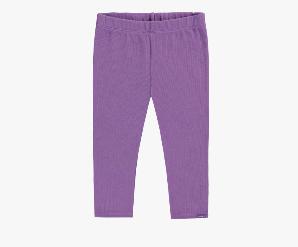 Purple Ribbed 3/4 Legging