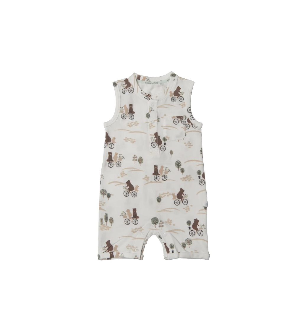 Bicycle Bears Short Romper