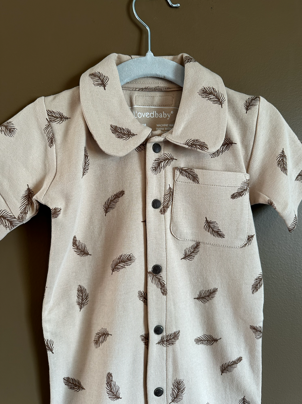 Oatmeal Feather Romper