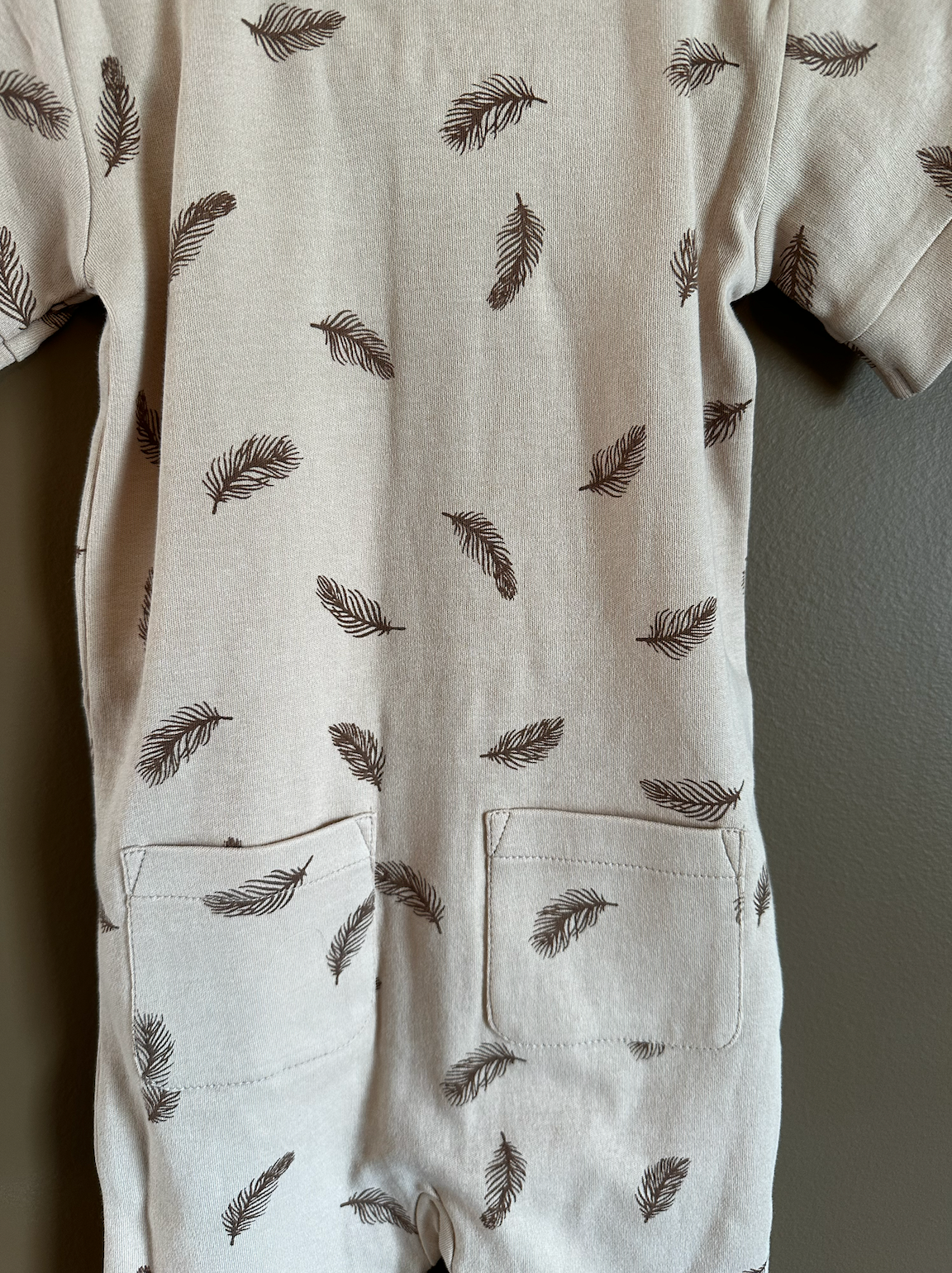 Oatmeal Feather Romper