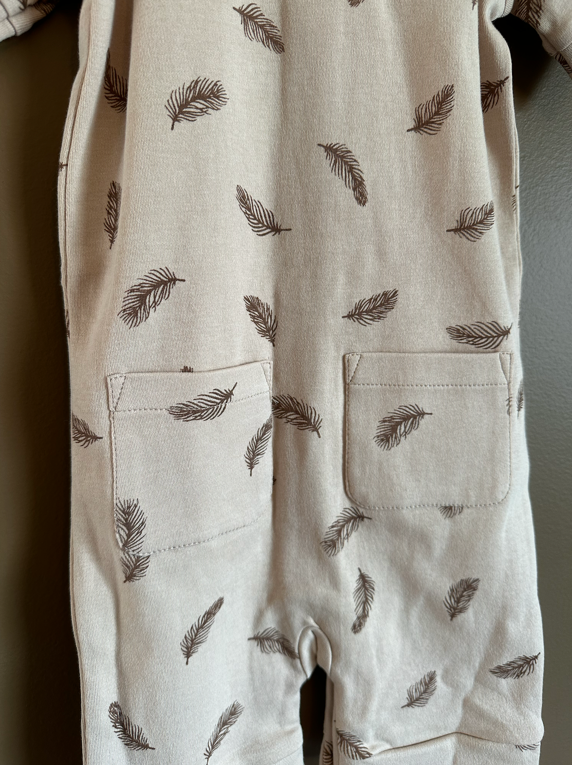 Oatmeal Feather Romper