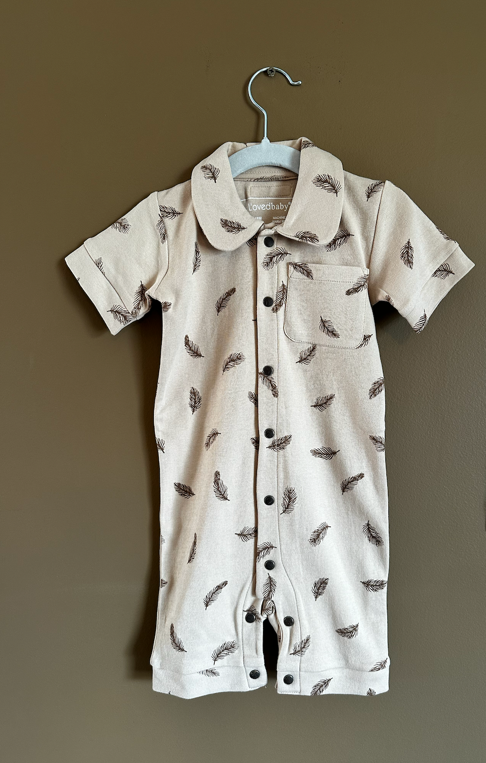 Oatmeal Feather Romper