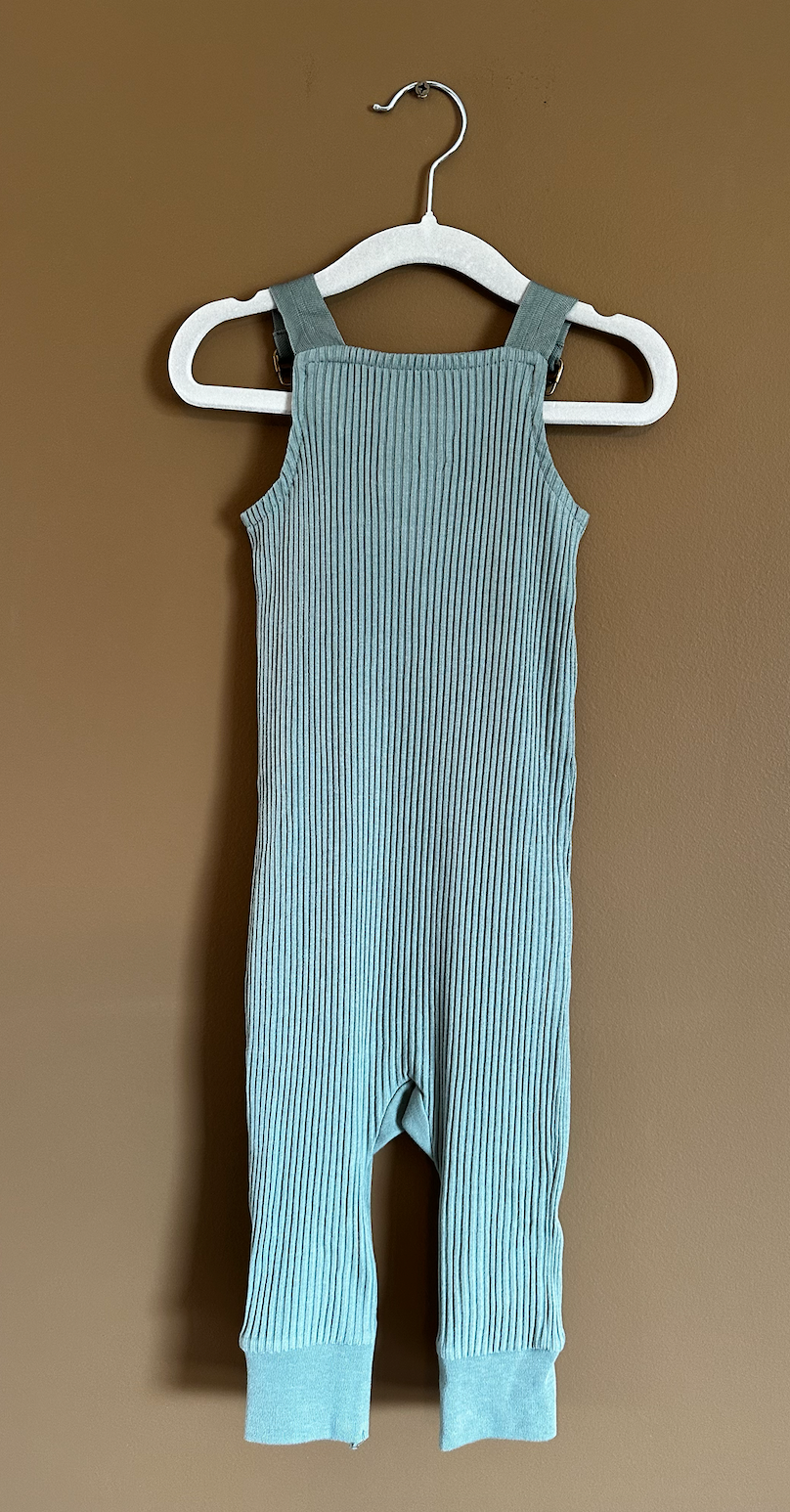 Jade Ribbed Overall Romper