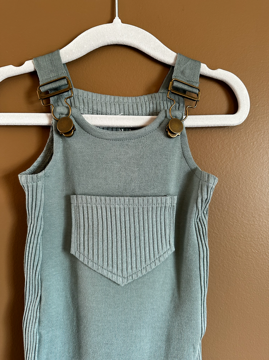 Jade Ribbed Overall Romper