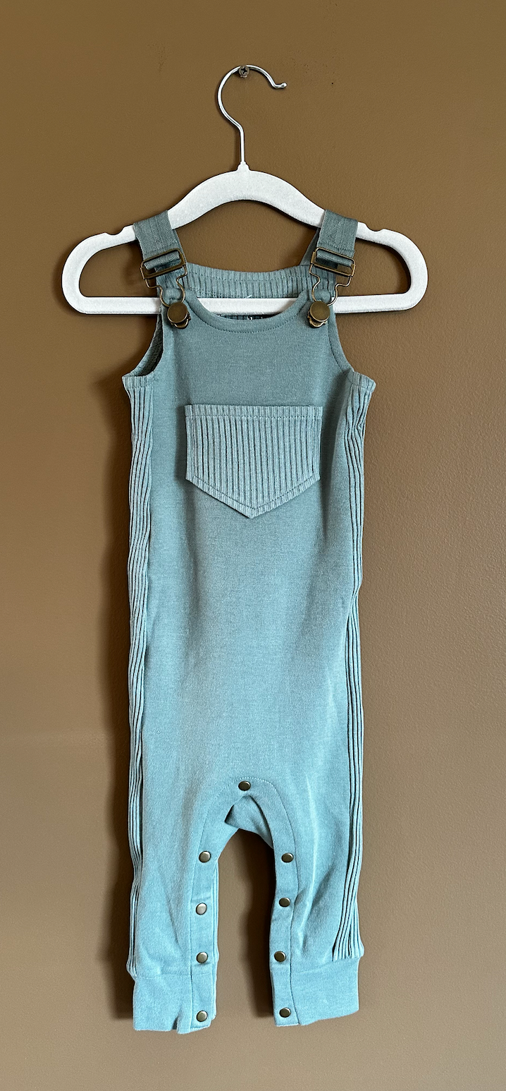 Jade Ribbed Overall Romper