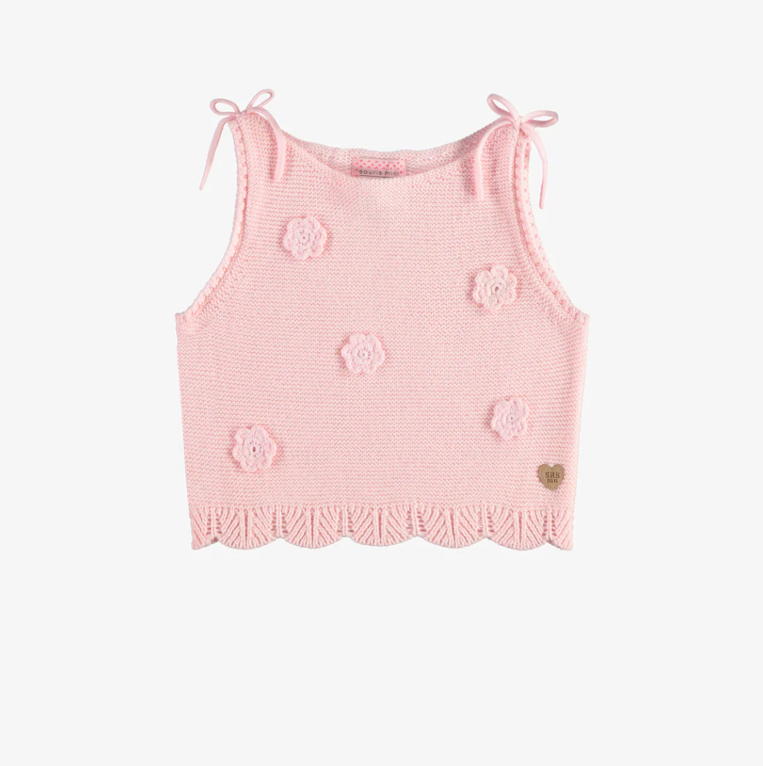 Crochet Bubble Gum Bow Top