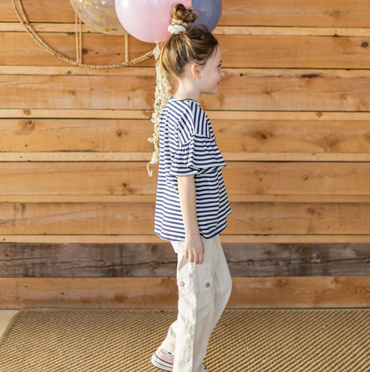 Navy Sailor Ruffle Tee