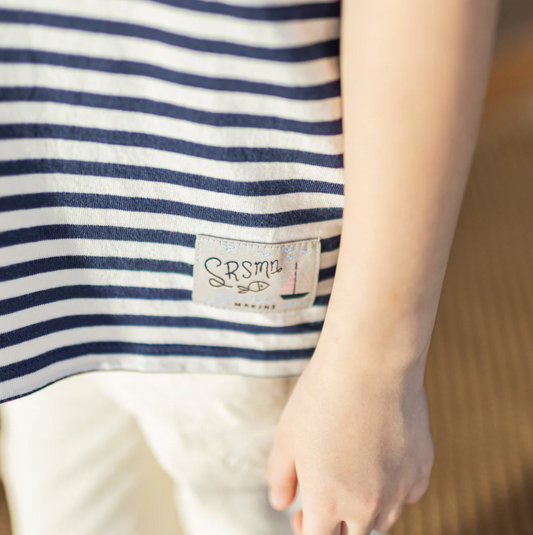 Navy Sailor Ruffle Tee