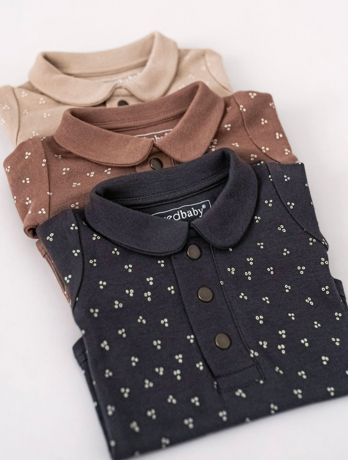 Polo Bodysuit - Oatmeal Dots