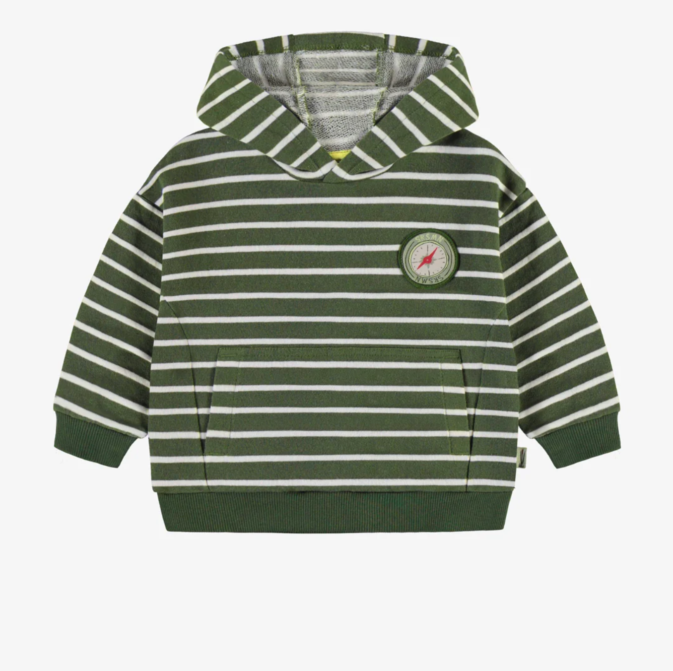 Evergreen + Cream Striped Hoodie