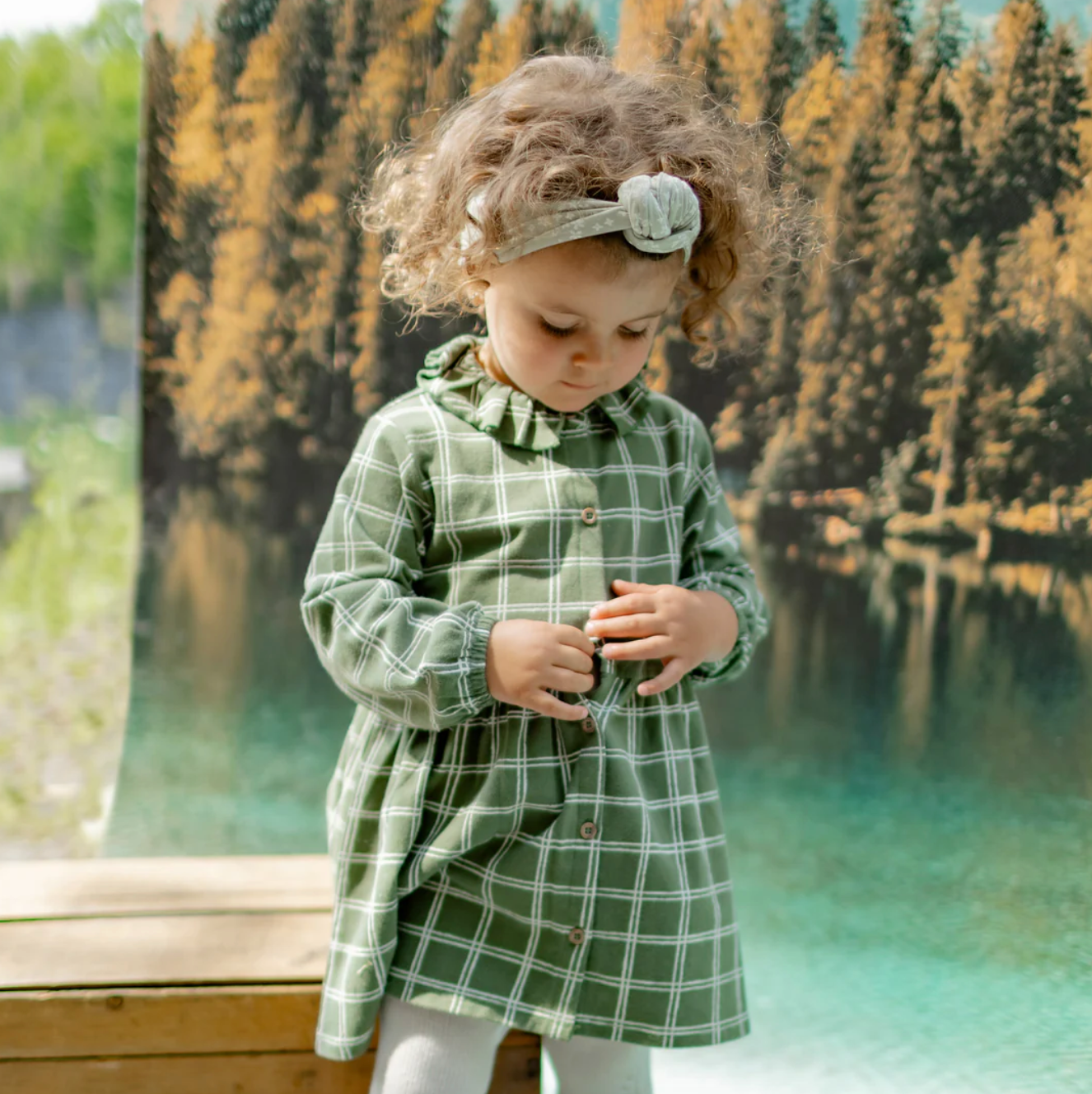 Evergreen Plaid Ruffle Dress - Baby