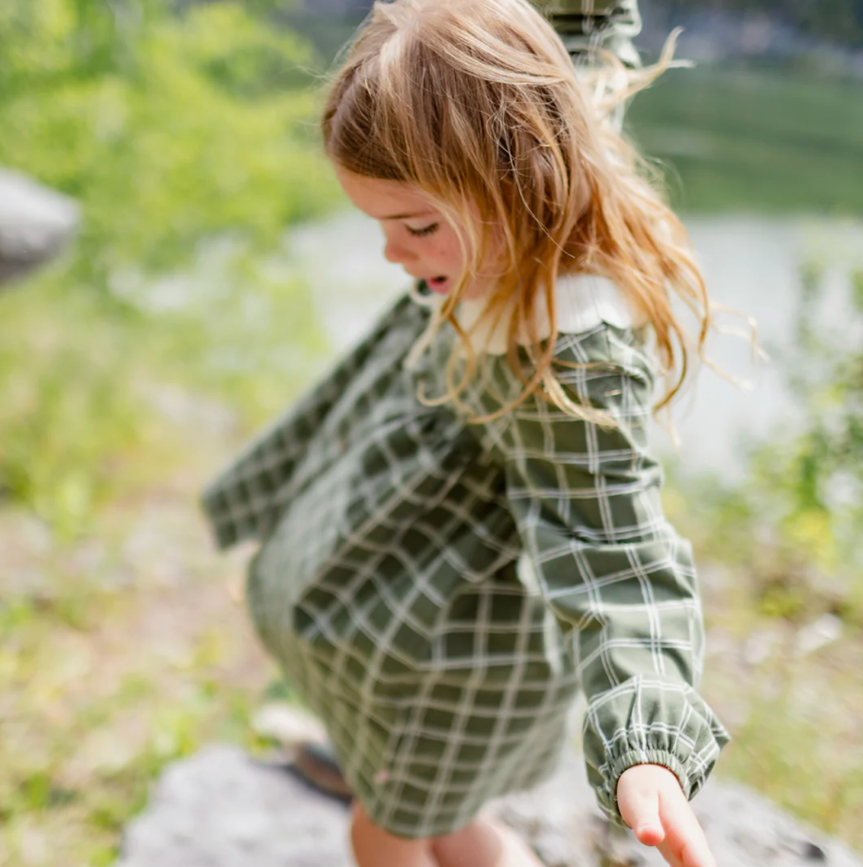 Evergreen Plaid Dress - Child