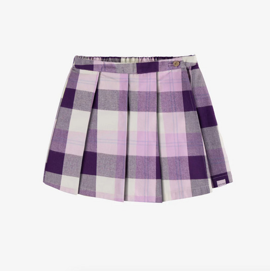 Cream + Purple Plaid Skort