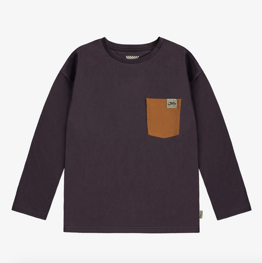 Plum Pocket Long Sleeve Top