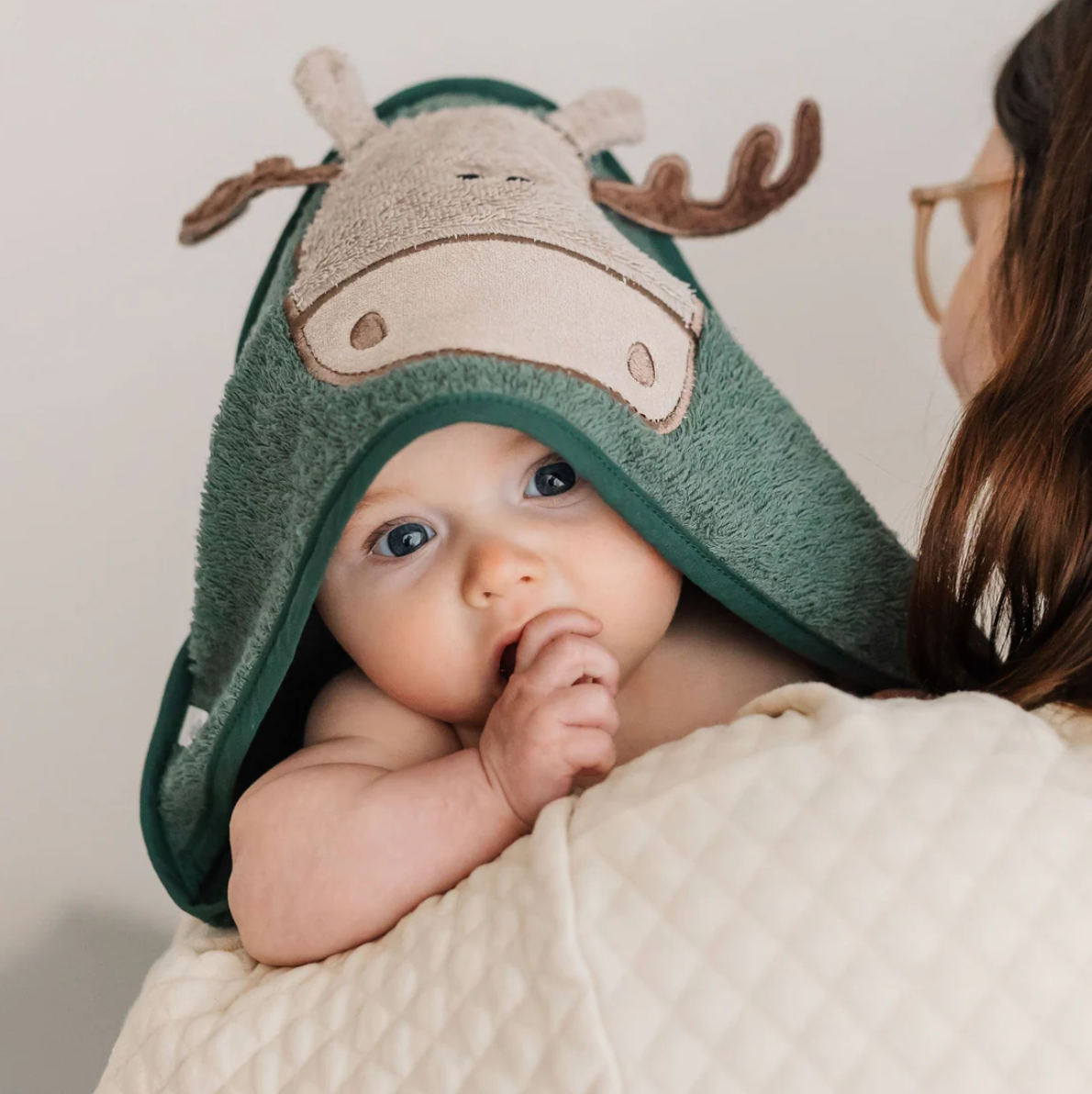 New - Baby Hooded Towel - Moose