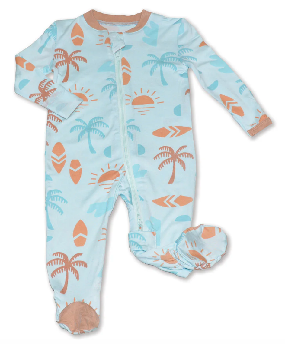 Bamboo Romper 2-Way Zipper - Sunny Shores