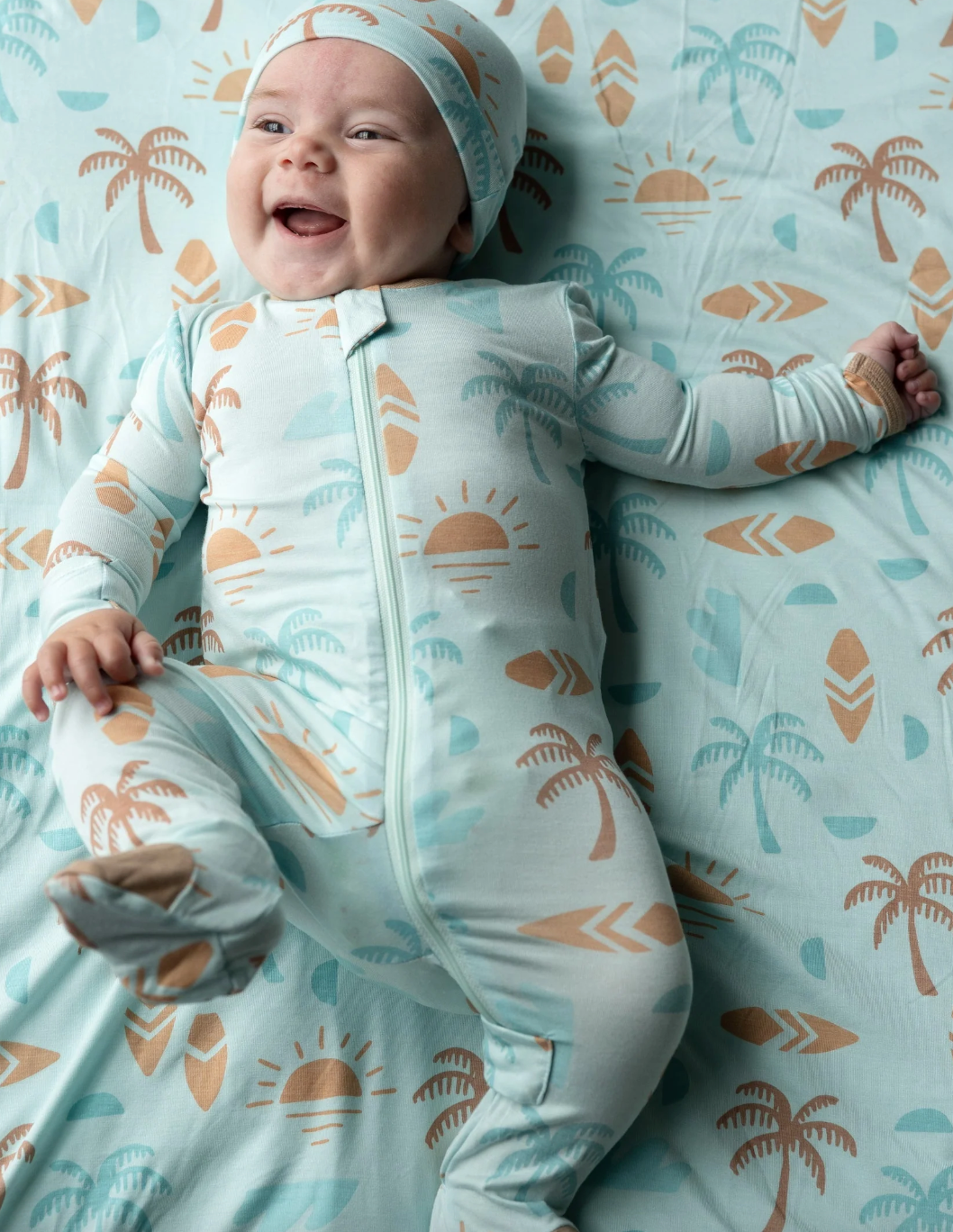 Bamboo Romper 2-Way Zipper - Sunny Shores