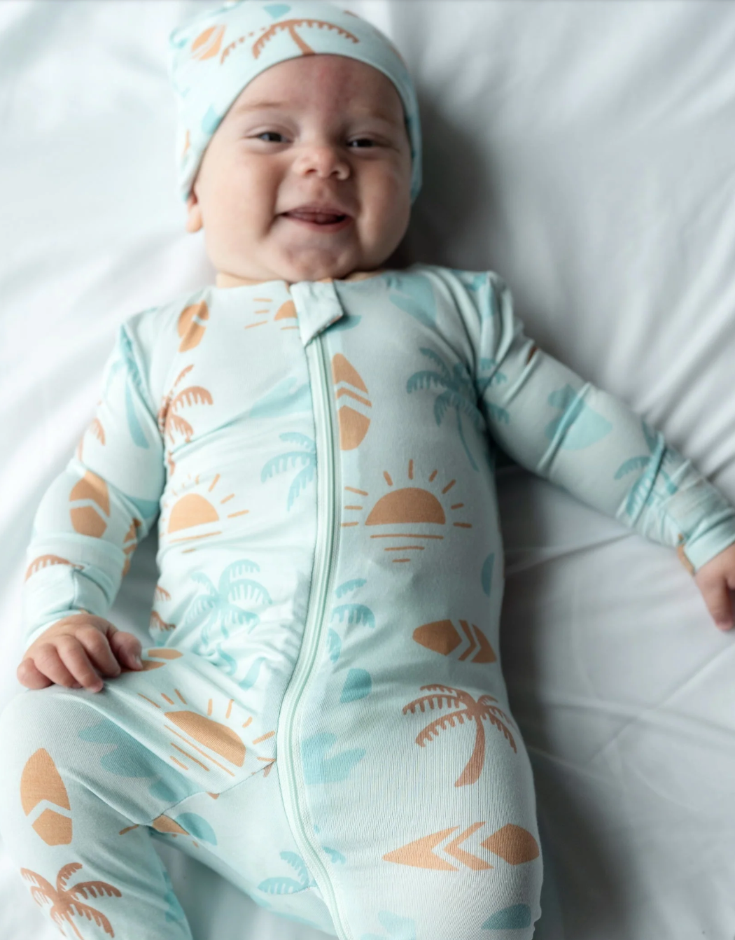 Bamboo Romper 2-Way Zipper - Sunny Shores